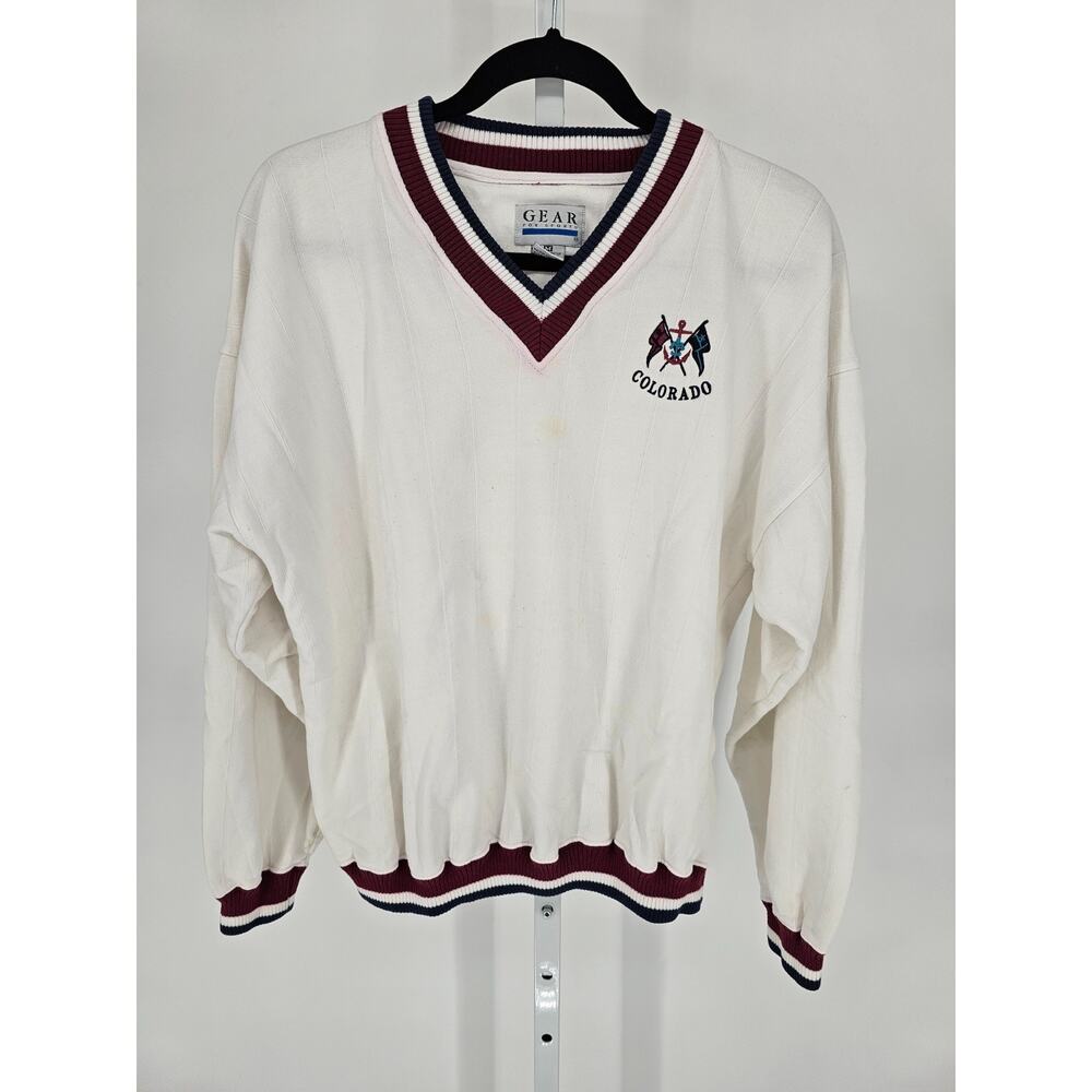 Vtg Gear for Sports V-neck pullover sweater Mens Sz M Colorado embroidery